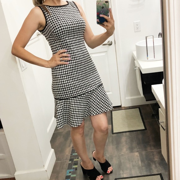 dkny black and white dress